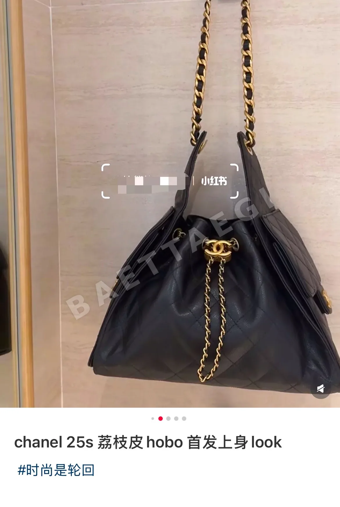 샤넬 캐비아 가죽 팬더 가방 상세 이미지 9
