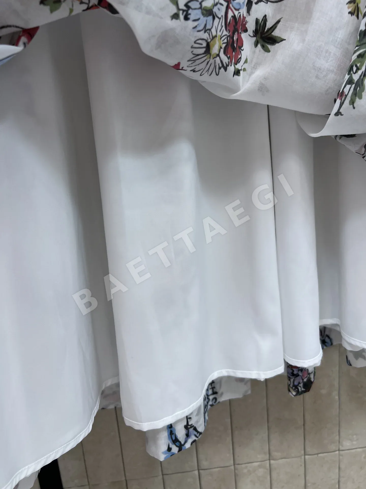 디올 플라워 플리츠 린넨 미디 스커트 상세 이미지 6