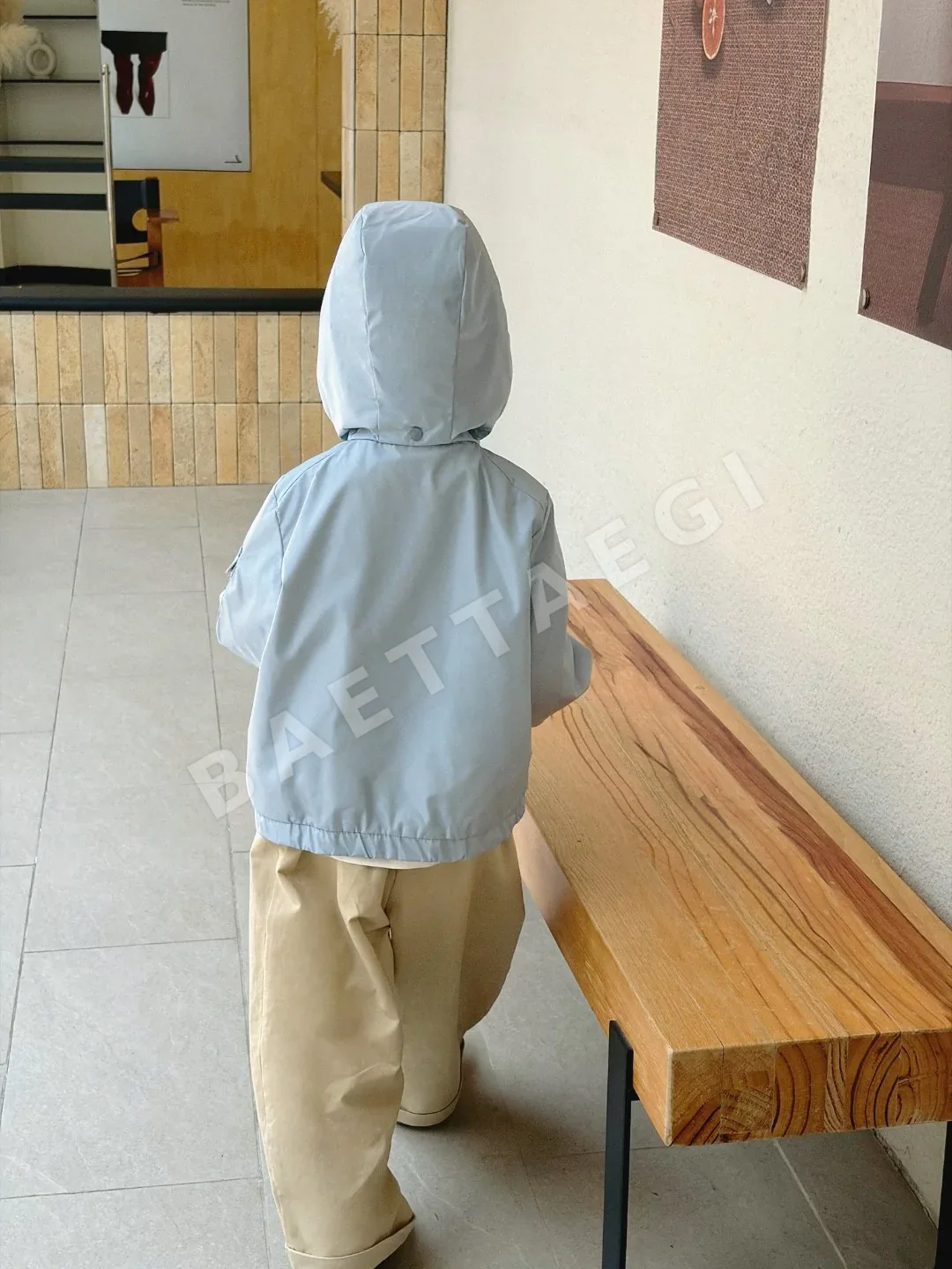 몽클레르 그레이블루 방풍 나일론 키즈 자켓 상세 이미지 6