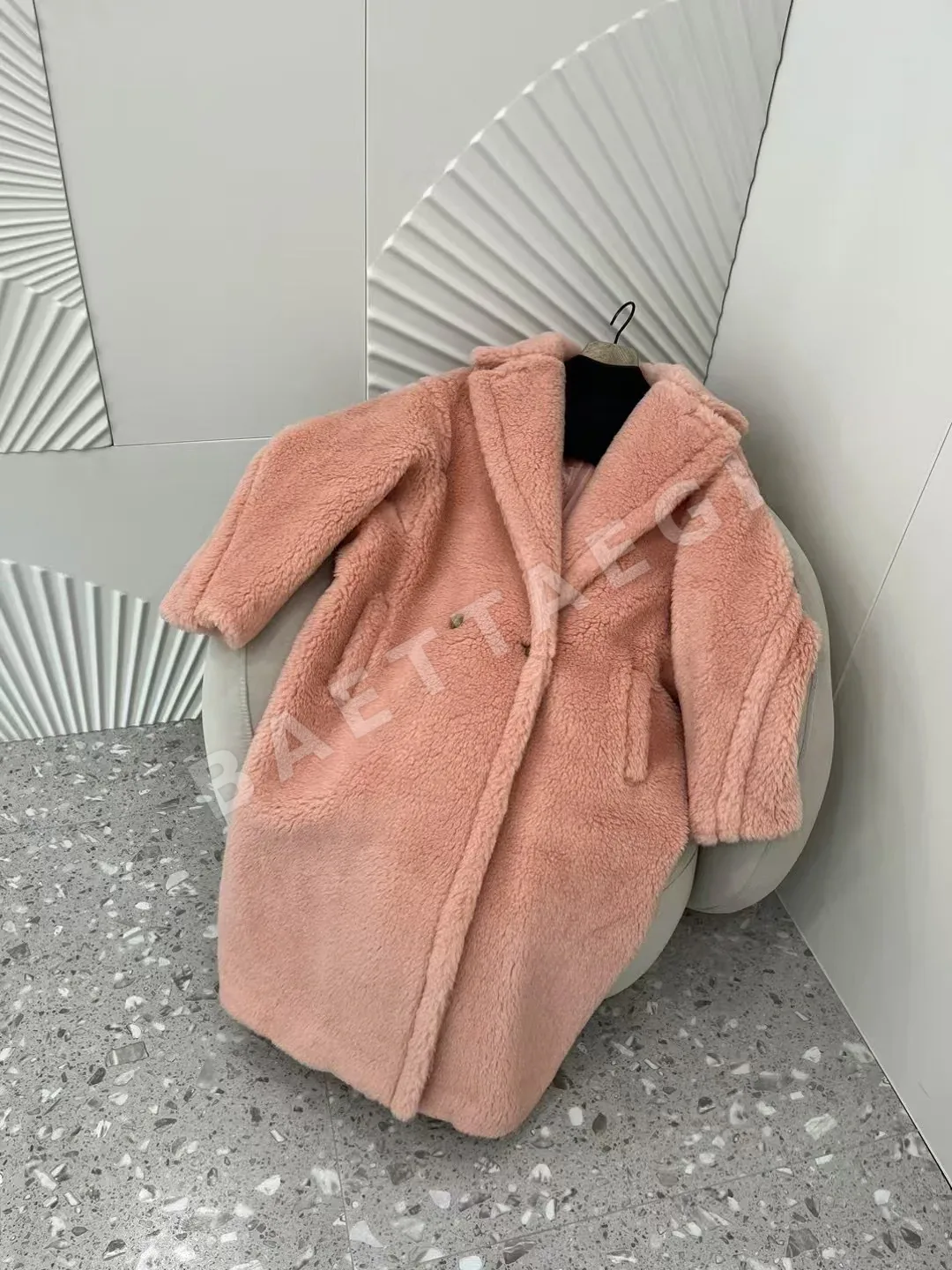 막스마라 테디베어 스모키 핑크 자켓 상세 이미지 9