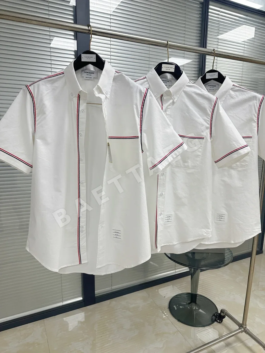 톰브라운 리본 장식 남성 반팔 셔츠 상세 이미지 8