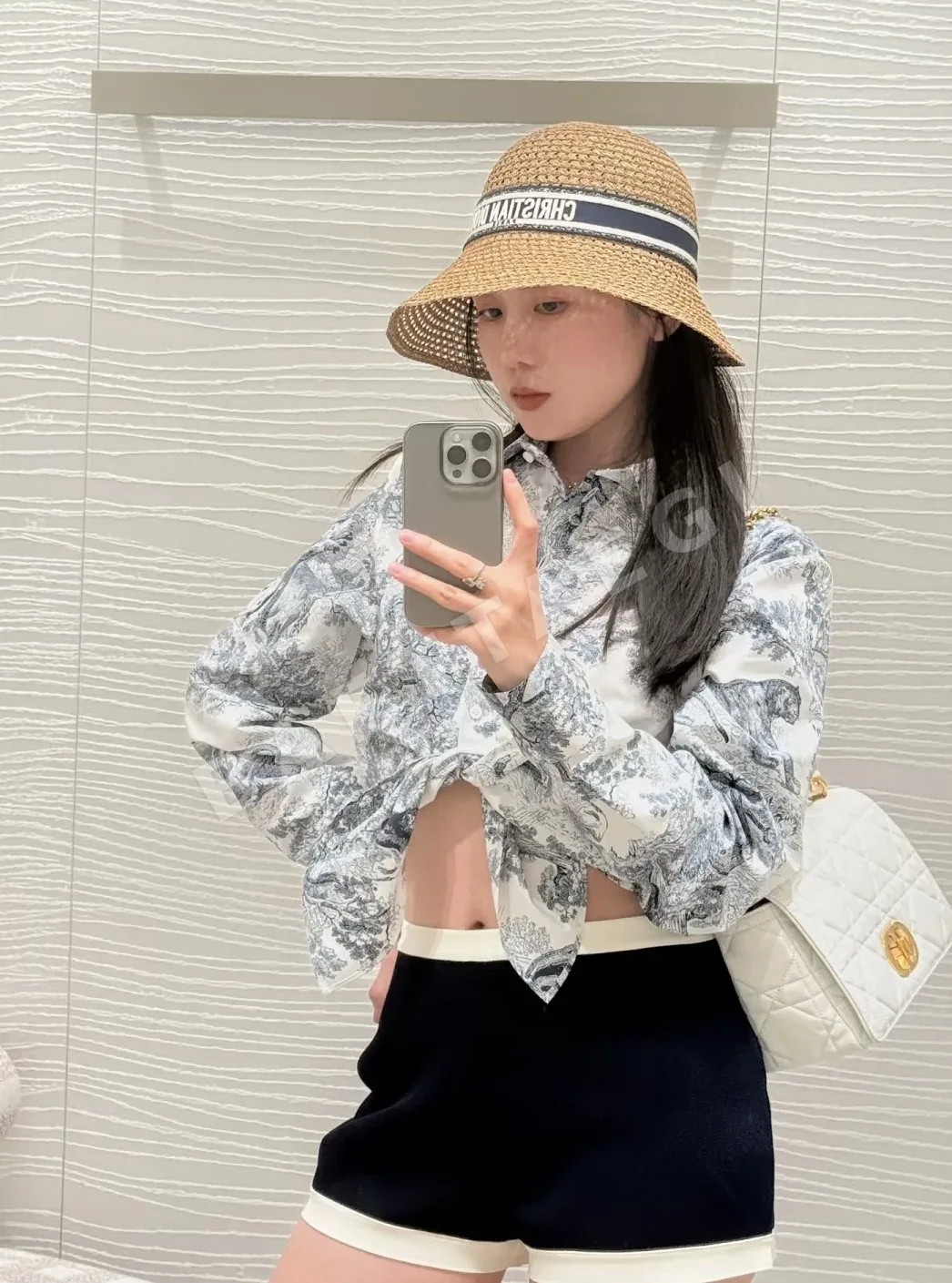 디올 자수 파피루스 버킷 햇 모자 상세 이미지 3