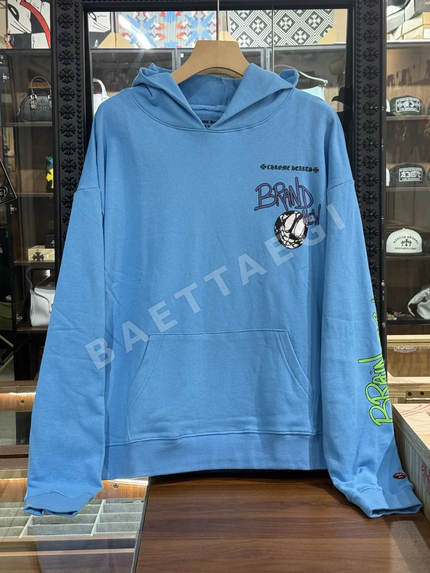 크롬하츠 매티보이 블루 그래피티 후드 163341