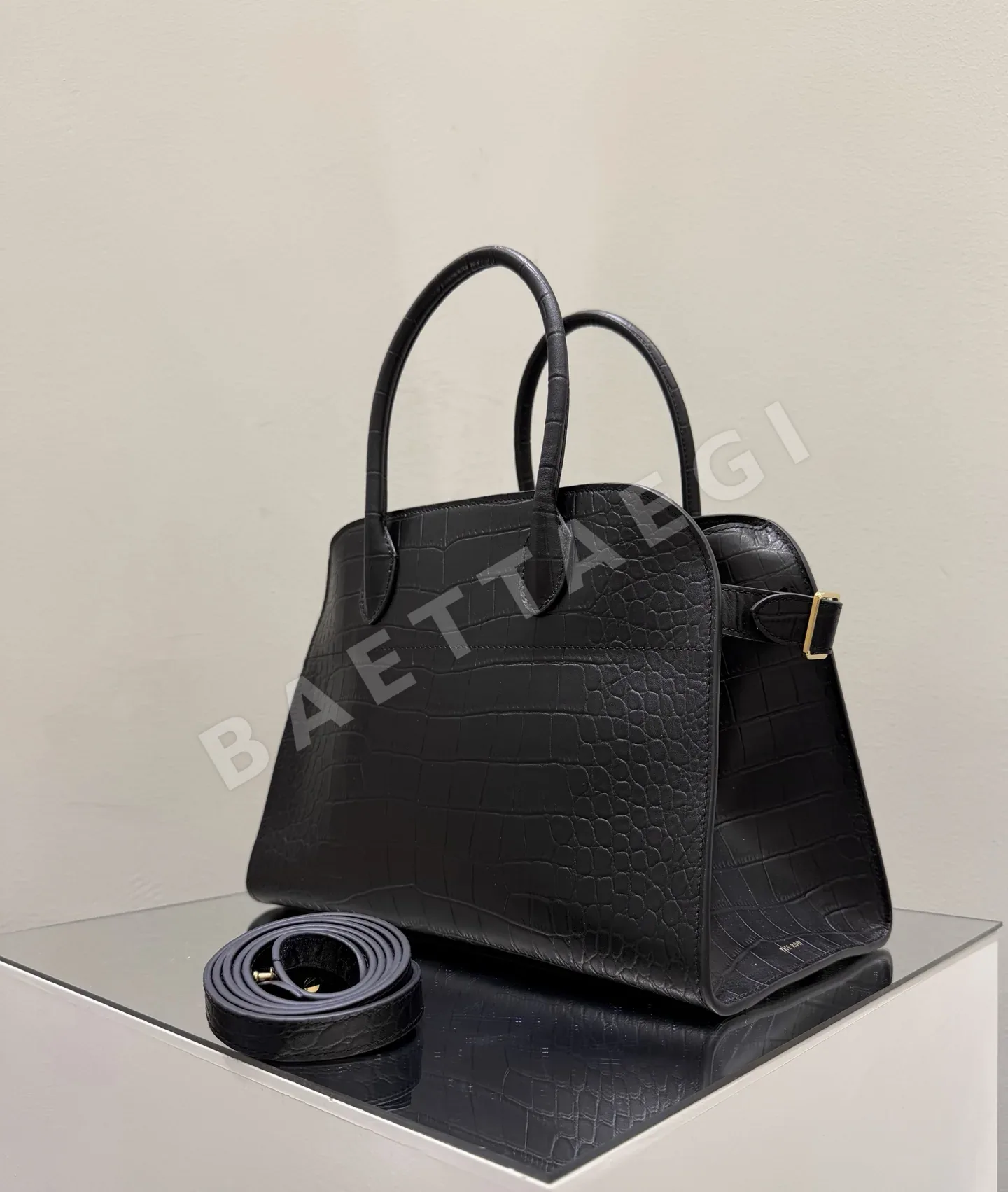더로우 악어 무늬 10 인치 가죽 가방 상세 이미지 2