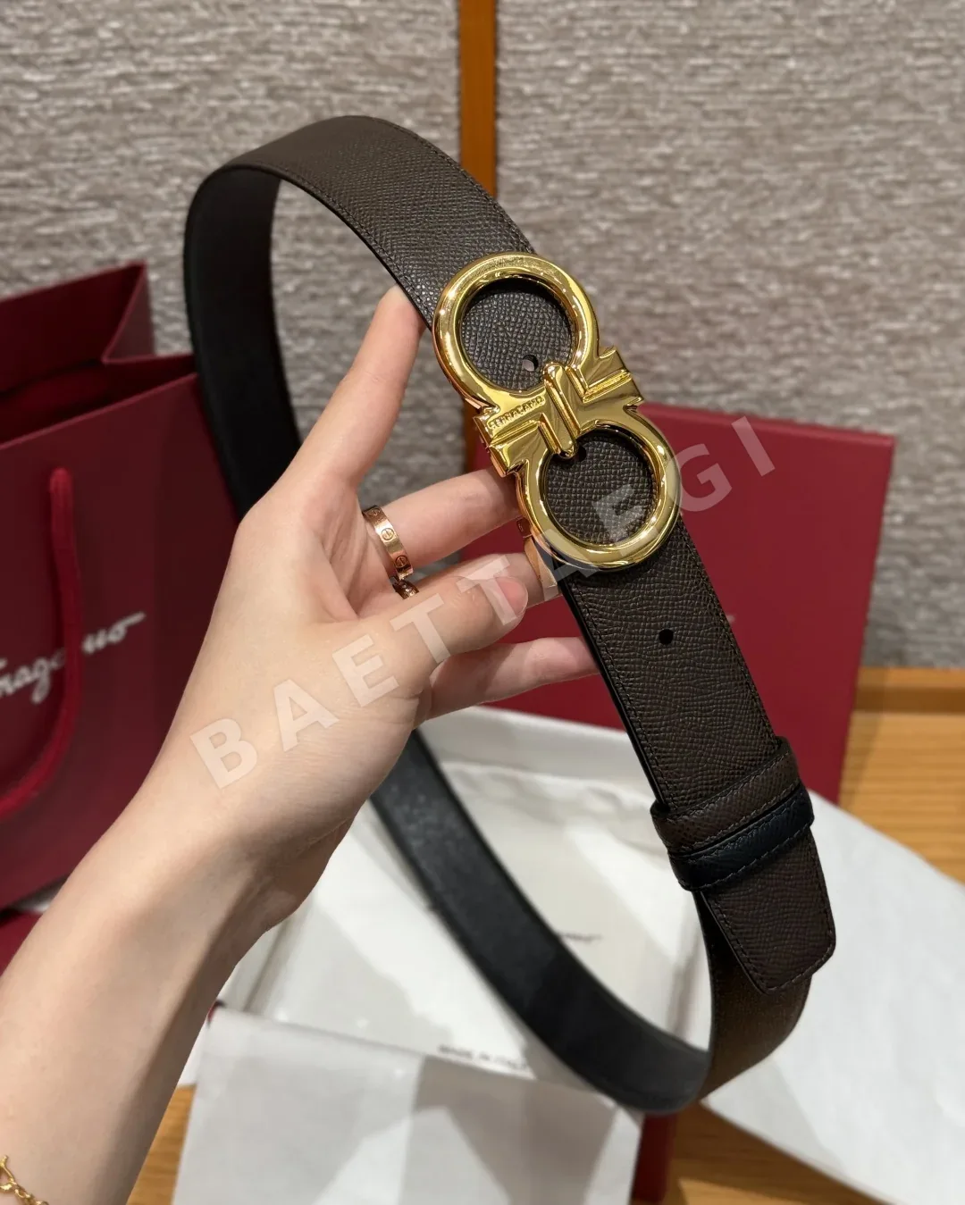 페레가모 양면 간치니 가죽 벨트 상세 이미지 3