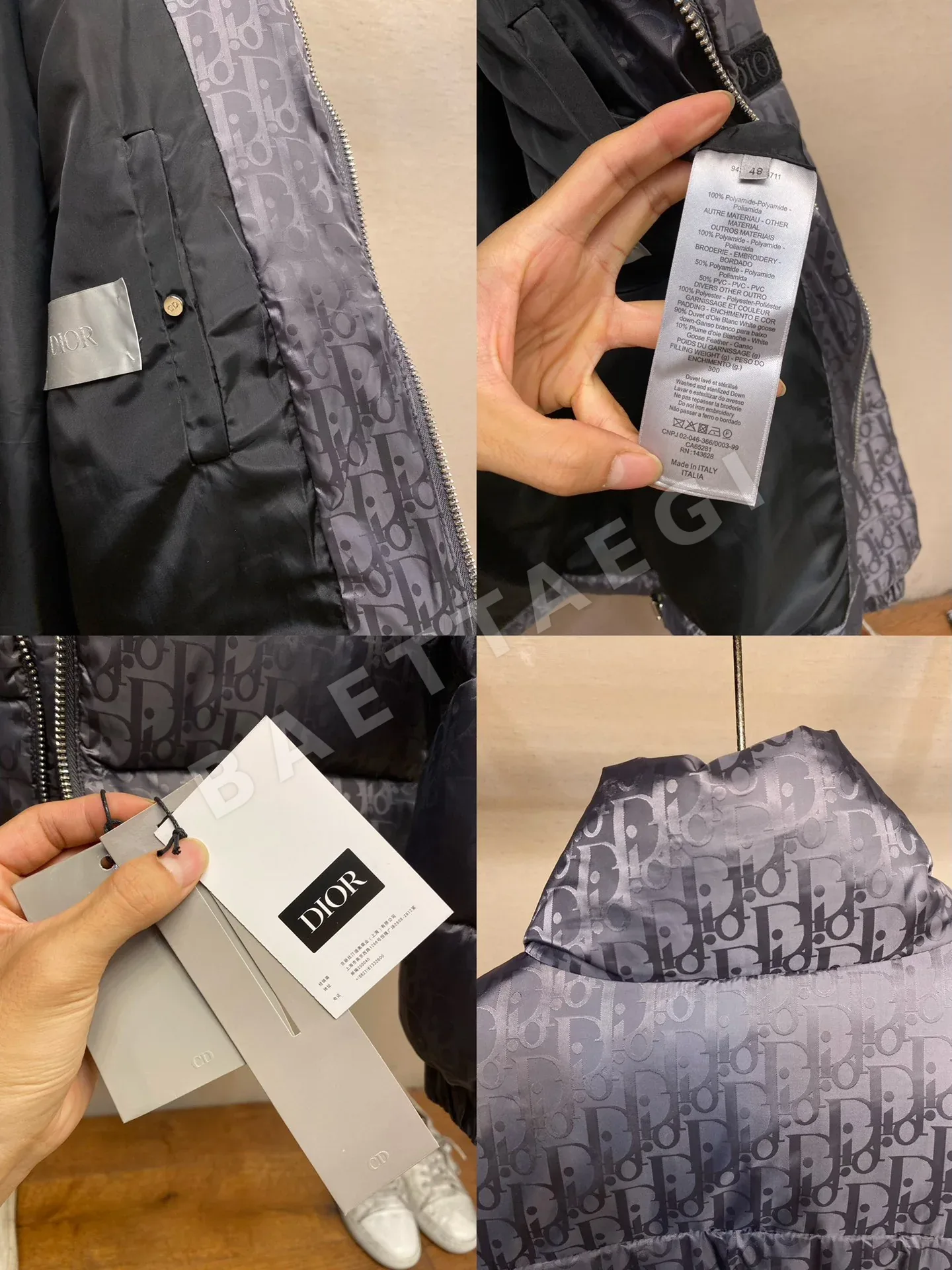 디올 로고 직조 오리털 패딩 재킷 상세 이미지 9