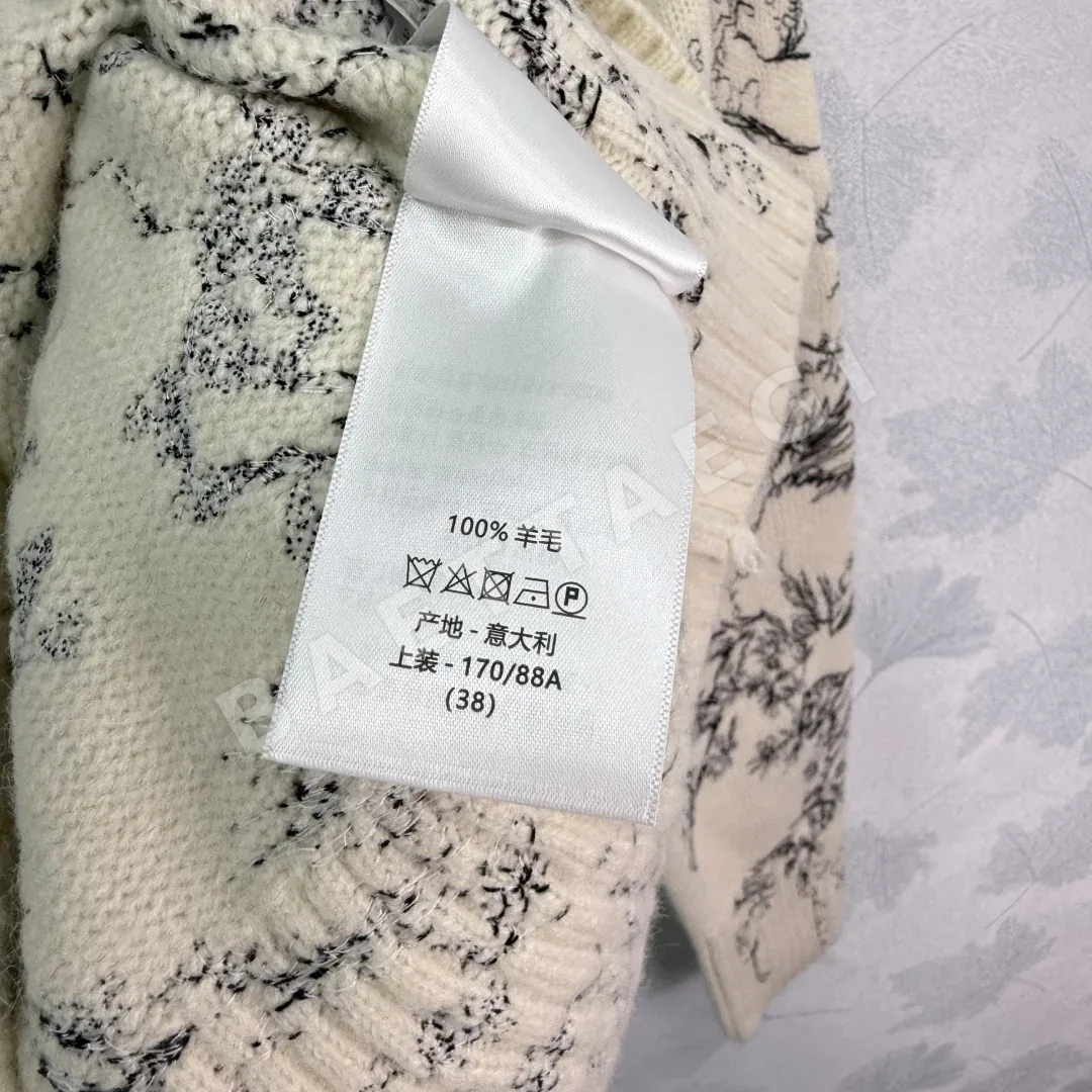 디올 자수 장식 울 코튼 여성 자켓 상세 이미지 9
