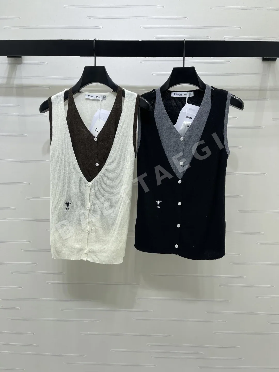 디올 컬러 블록 울 반팔 니트 베스트 155673