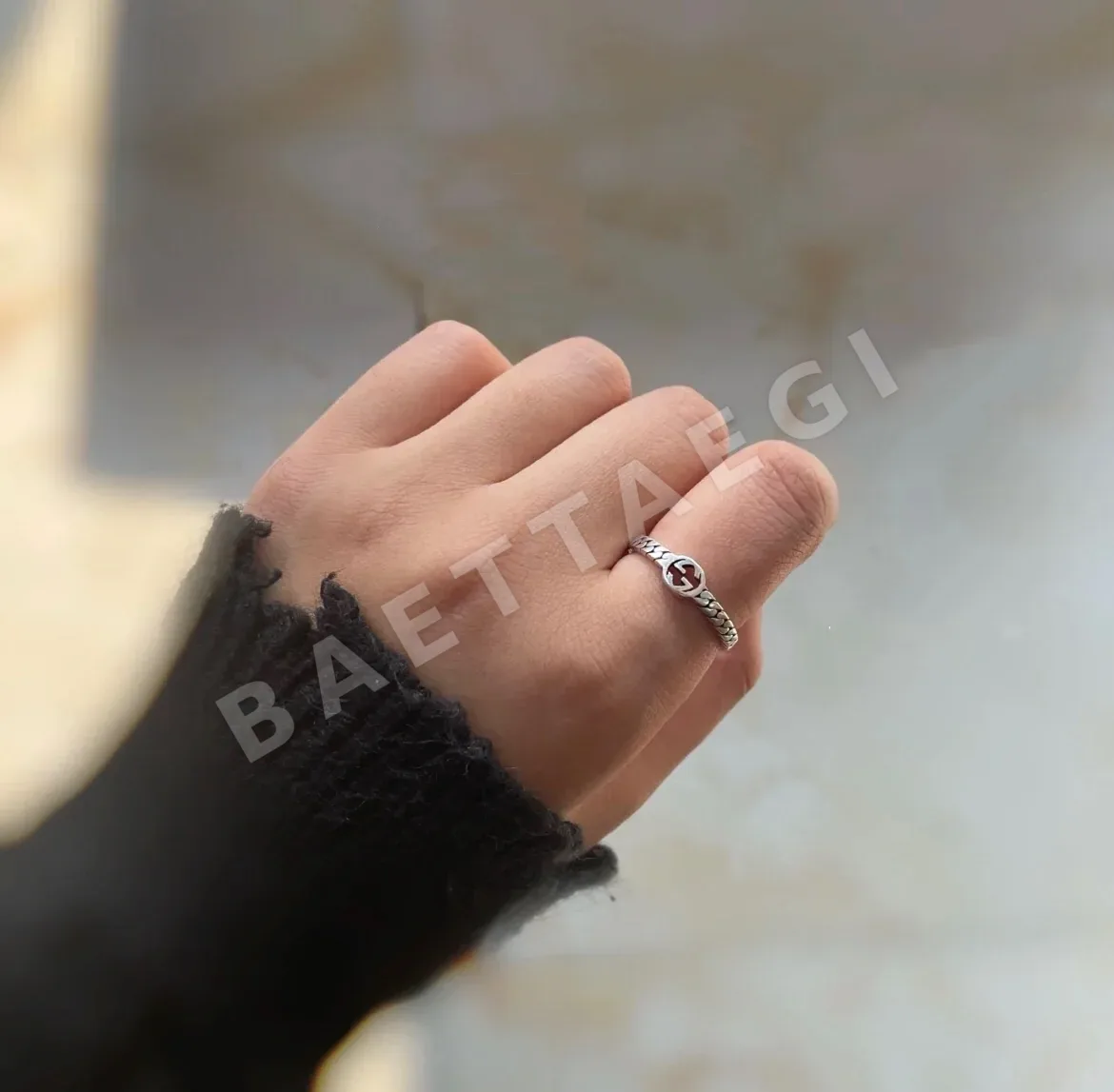 구찌 앤티크 더블 G 인터로킹 반지 상세 이미지 6