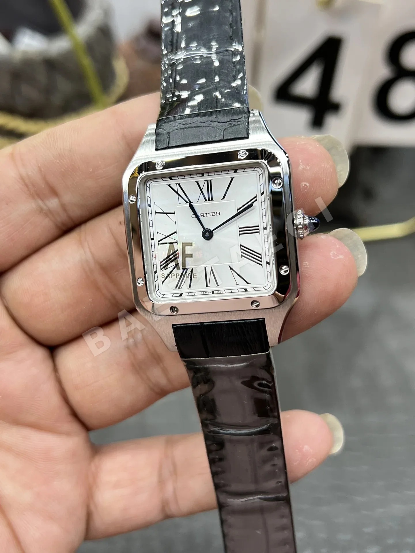 까르띠에 산토스 AF공장 론다 쿼츠 무브먼트 미디움 레플리카 42578 Cartier 상세 이미지 5