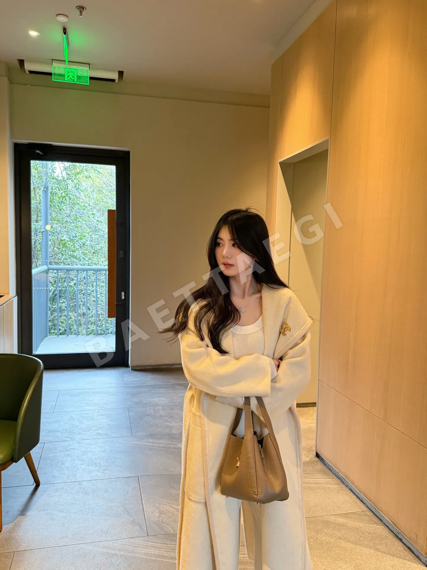 샤넬 후드 카시미야 코트 여성 자켓 상세 이미지 3