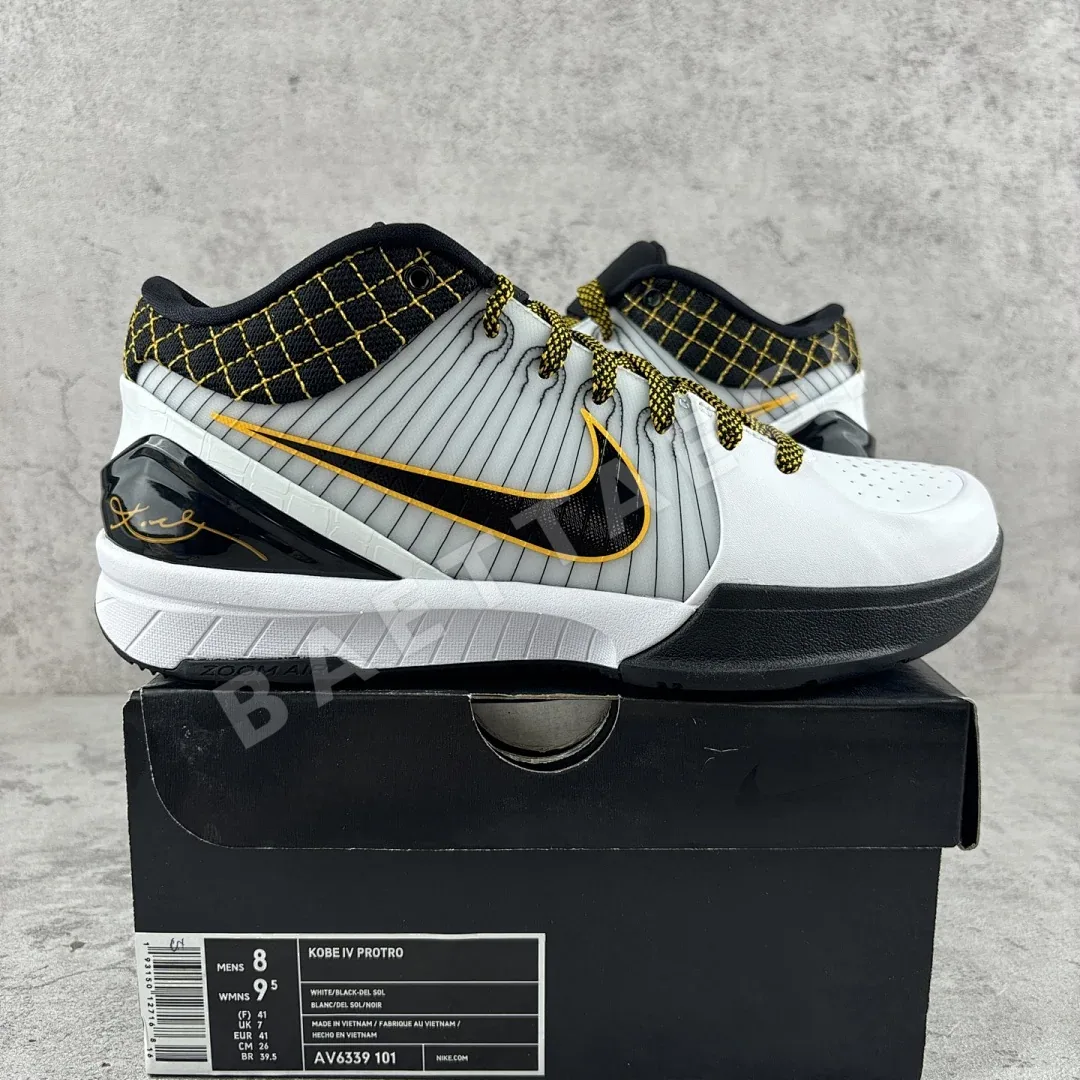 나이키 [GX] 코비 4 프로트로 AV6339-101 201395 Nike Kobe 4 Protro White Black Del Sol ZK4