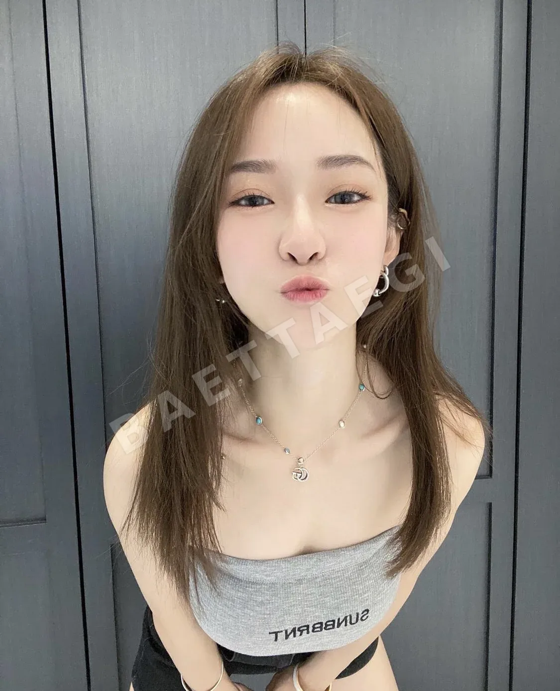 구찌 더블 G 스털링 실버 마더오브펄 터키석 목걸이 상세 이미지 3