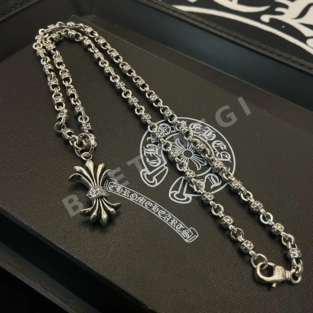 크롬하츠 크로스 플라워 볼 아이리스 펜던트 목걸이 상세 이미지 5