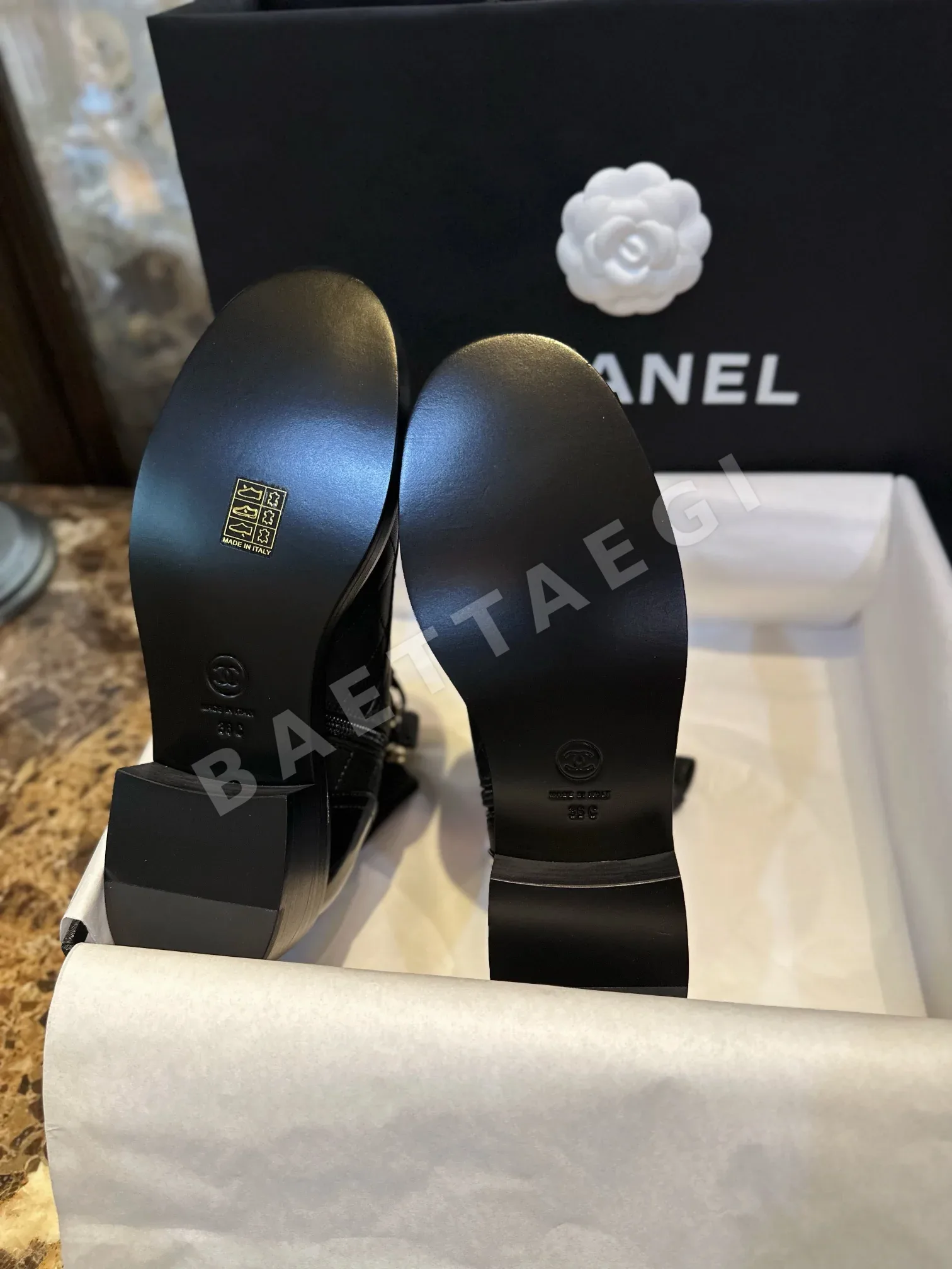 샤넬 양가죽 레터링 오토바이 부츠 3141 상세 이미지 9