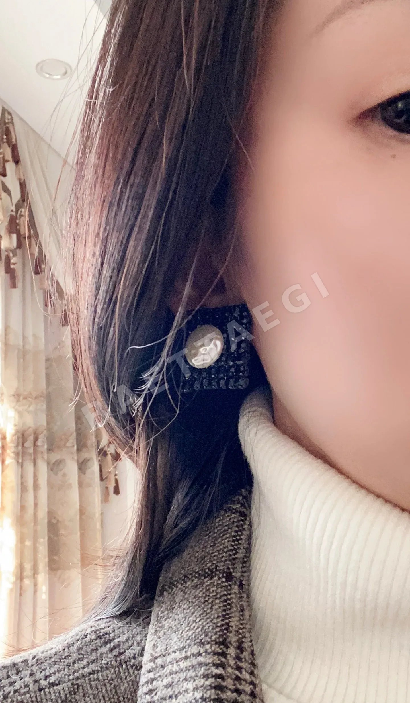 생로랑 빈티지 블랙 스퀘어 이어클립 귀걸이 상세 이미지 2