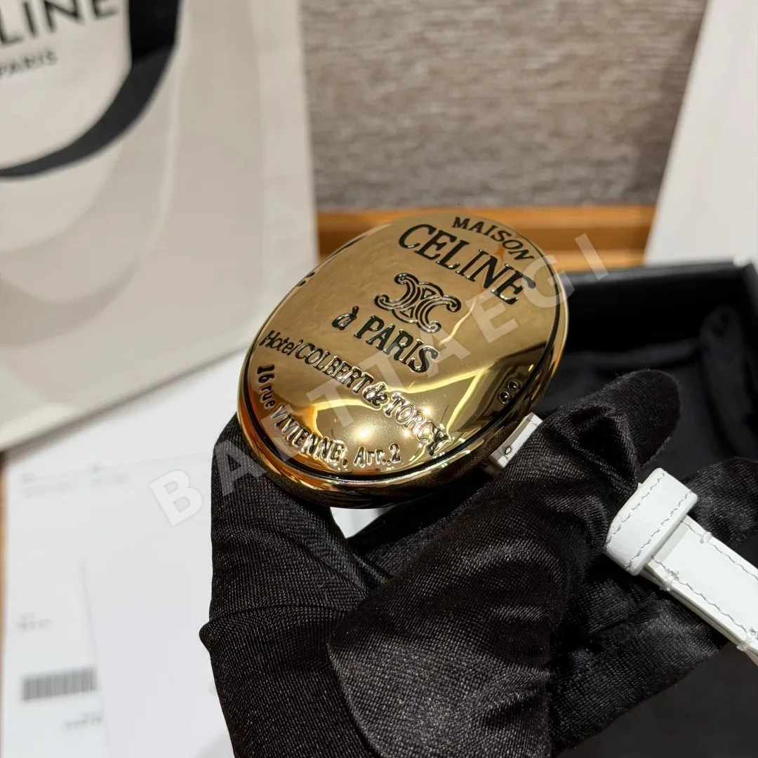 셀린느 13mm 골드 버클 가죽 벨트 상세 이미지 5