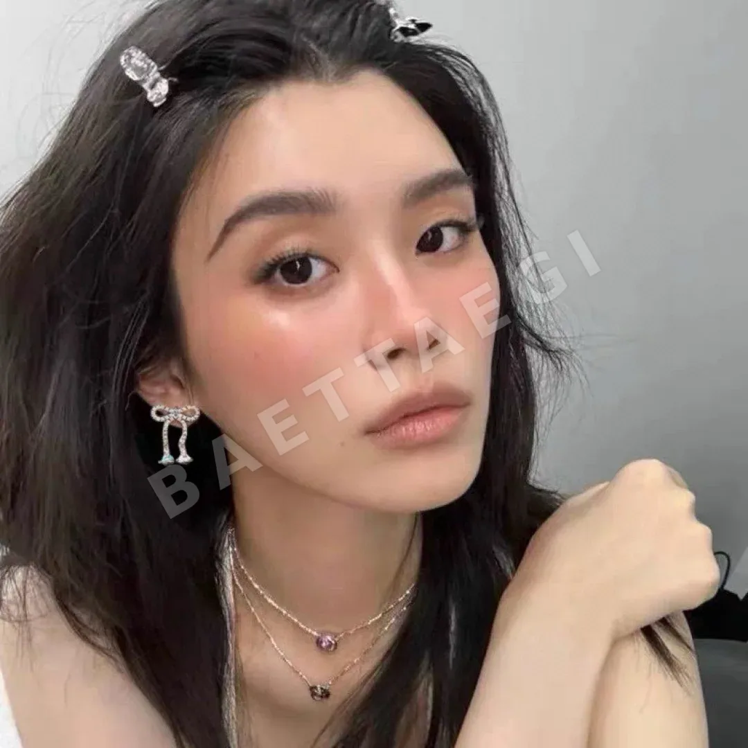 비비안웨스트우드 컬러풀 행성 리본 큐빅 장식 귀걸이 상세 이미지 2