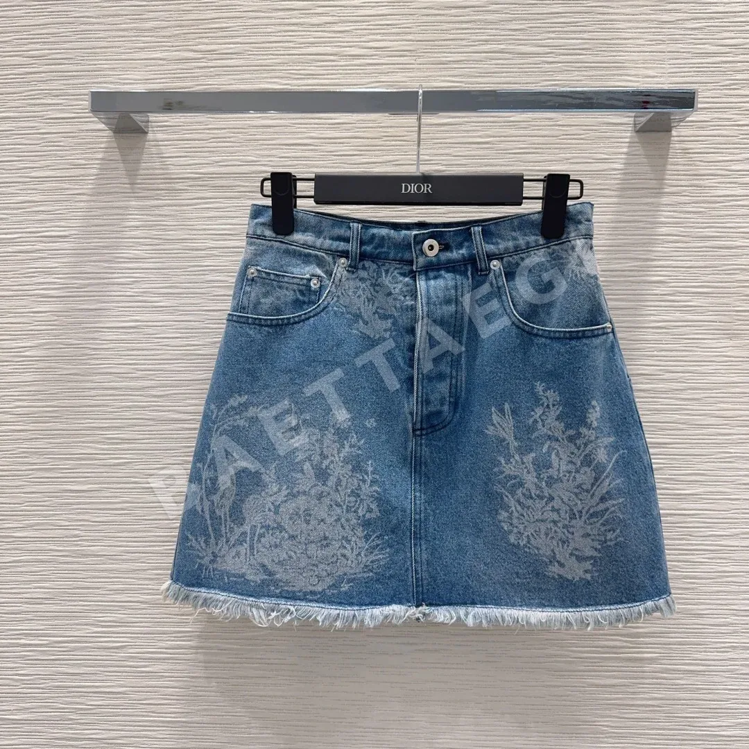 디올 레이저 프린트 데님 스커트 상세 이미지 2