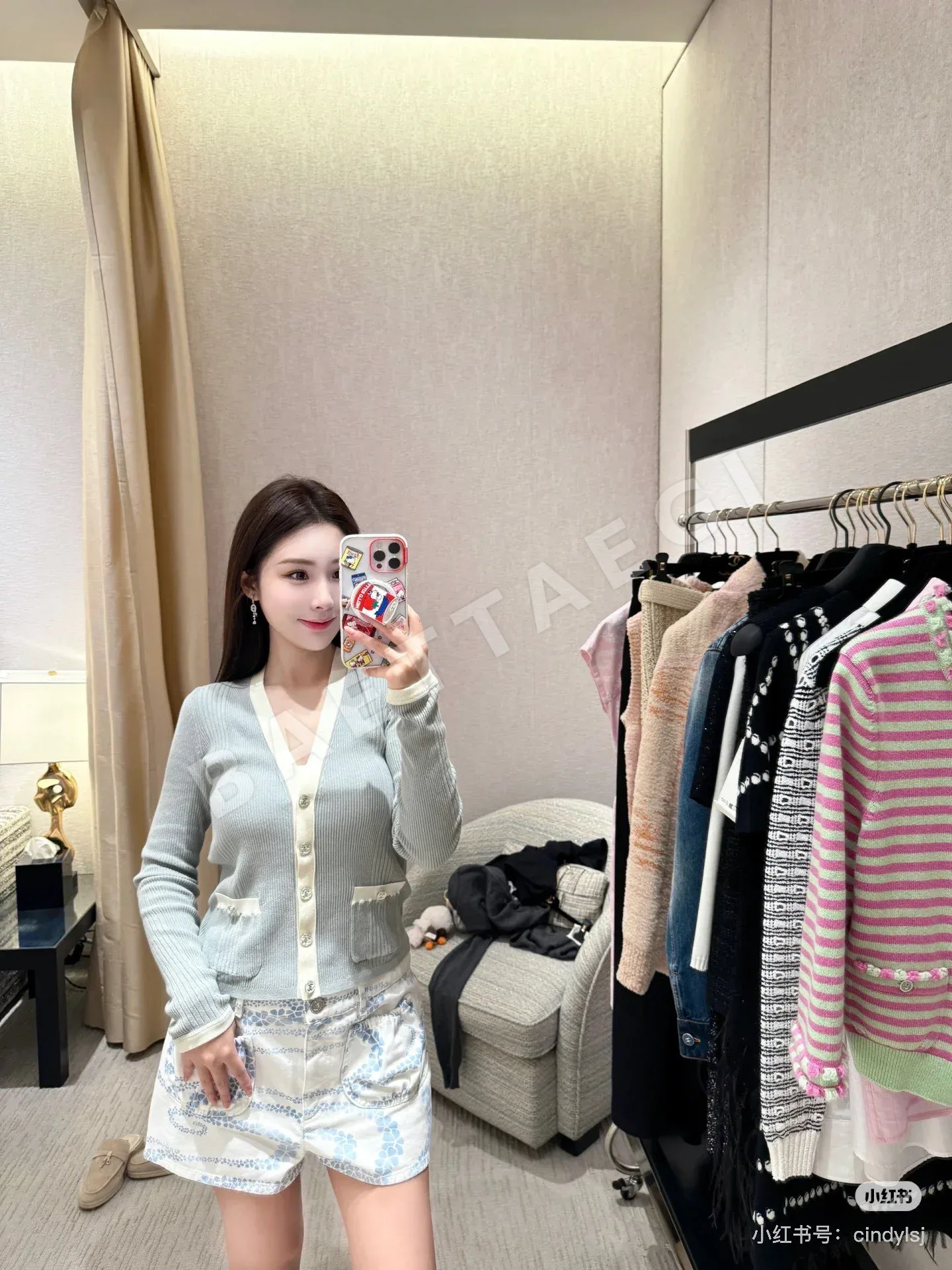 샤넬 코코 비치 데님 여성 바지 상세 이미지 1