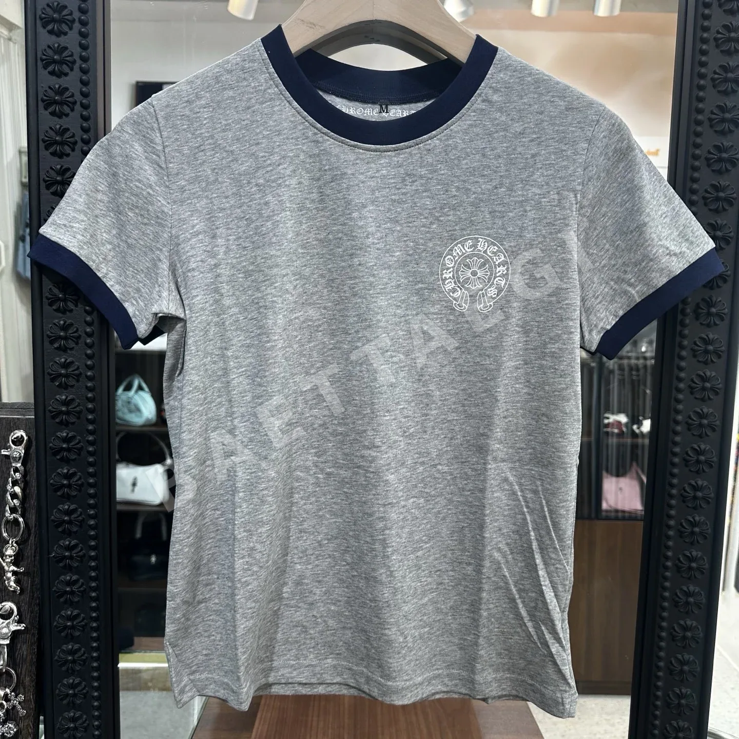 크롬하츠 여성 컬러 블록 반팔 티셔츠 163943
