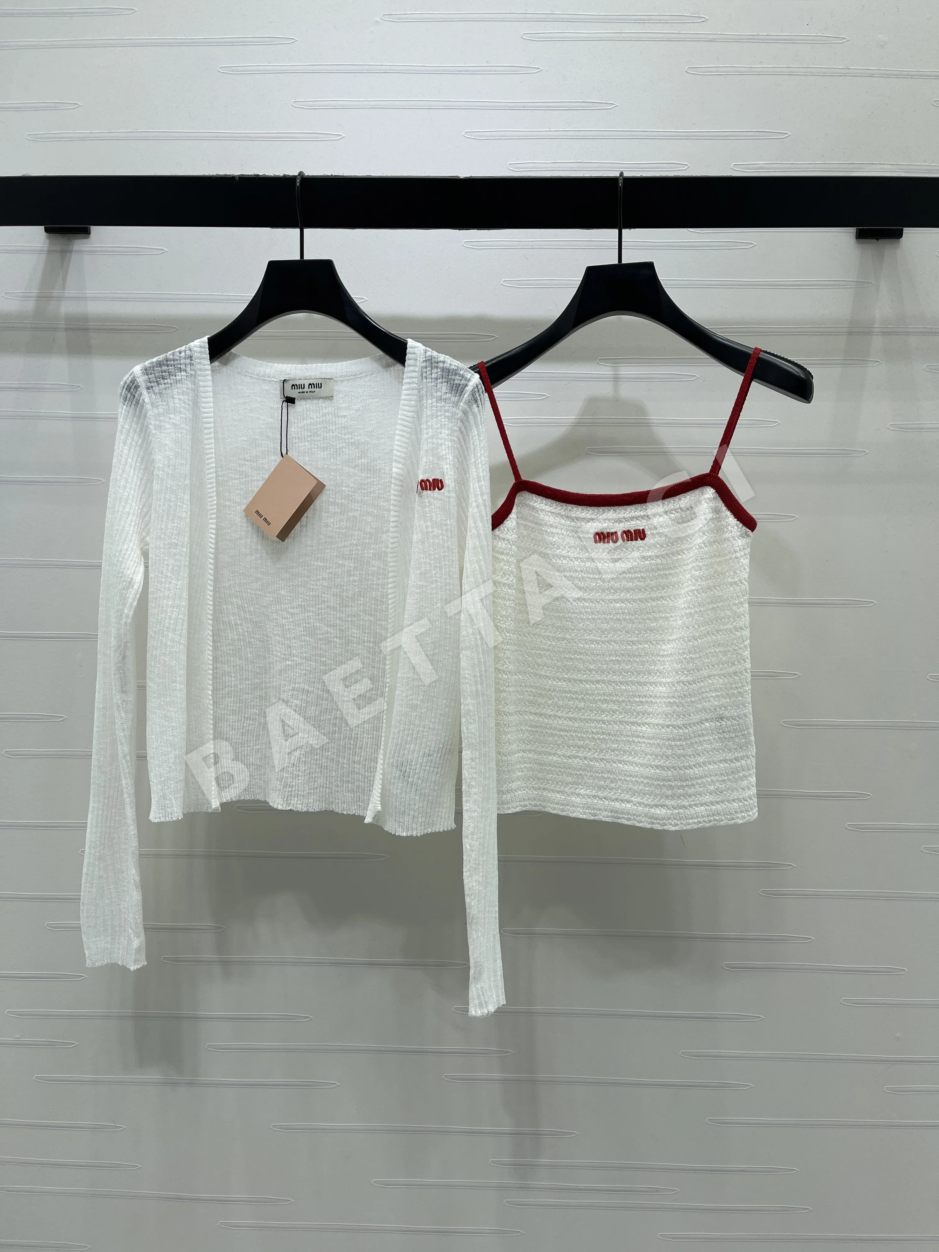 미우미우 캐미솔 가디건 세트 여성 가디건 상세 이미지 11