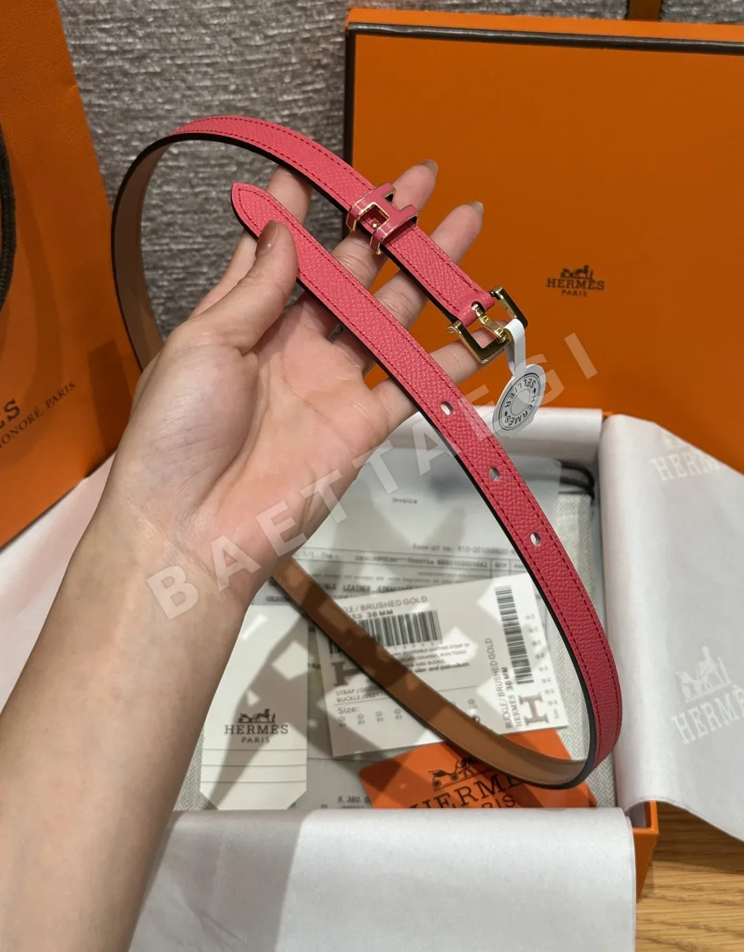 에르메스 팝 H 금도금 버클 에포손 카프스킨 벨트 상세 이미지 4