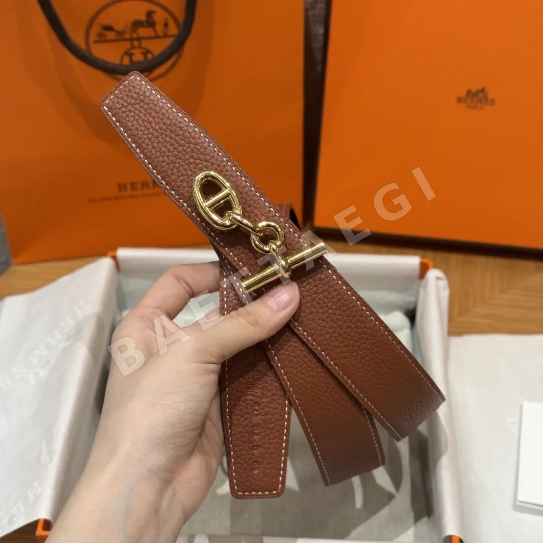 에르메스 셰느당클 버클 양면 가죽 벨트 상세 이미지 3