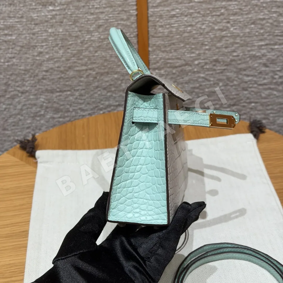 에르메스 미니 켈리 2 매트 악어가죽 가방 상세 이미지 2