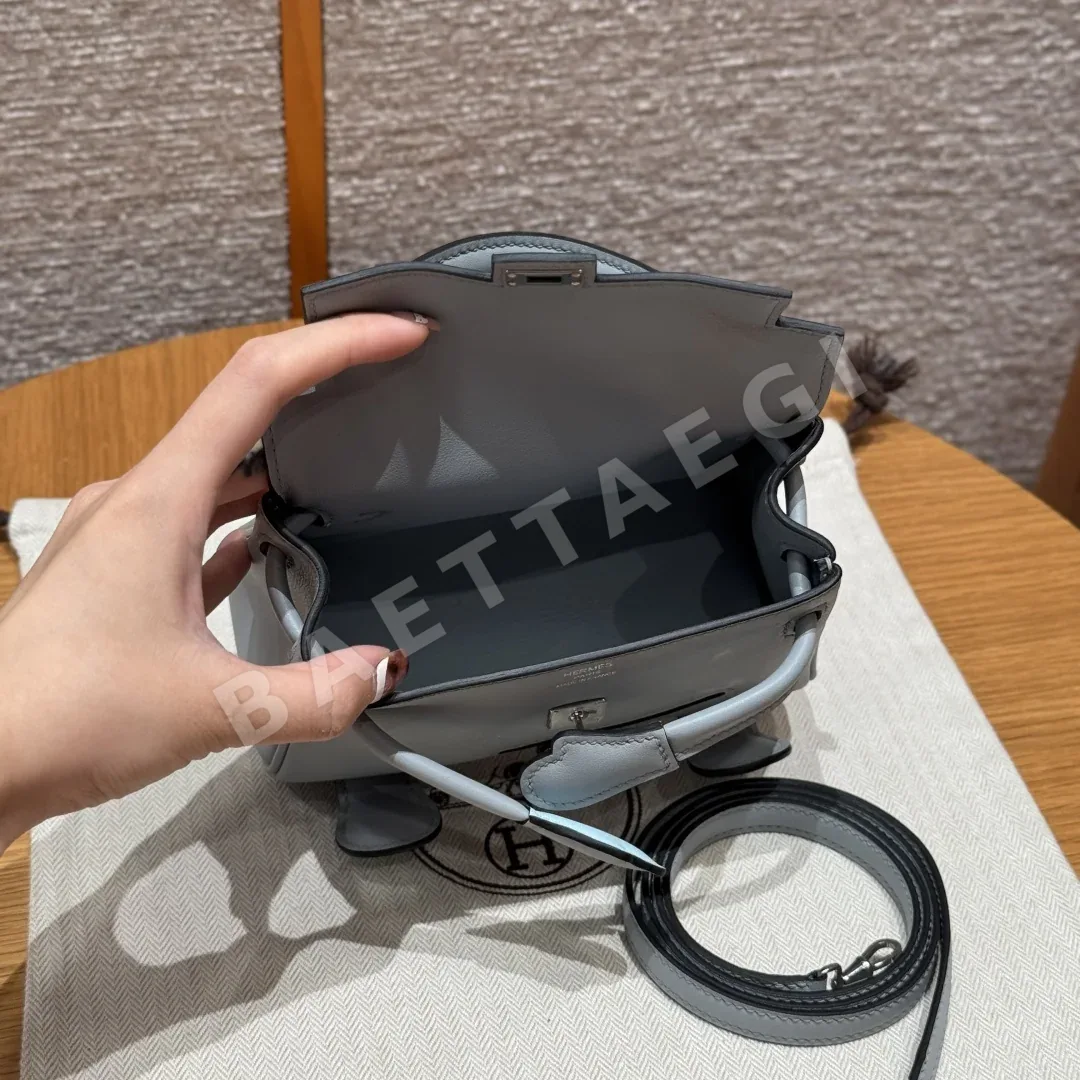 에르메스 켈리돌백 블루 글레이셔 실버 하드웨어 가방 상세 이미지 5