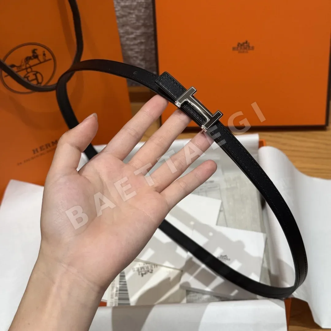 에르메스 미니 H 버클 양면 가죽 벨트 상세 이미지 3
