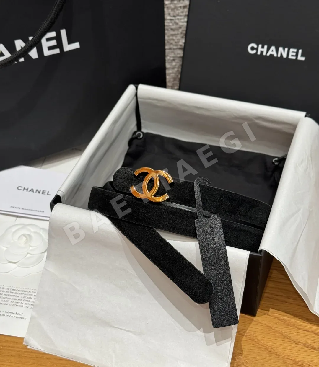 샤넬 타임리스 클래식 양면 카프스킨 벨트 174139
