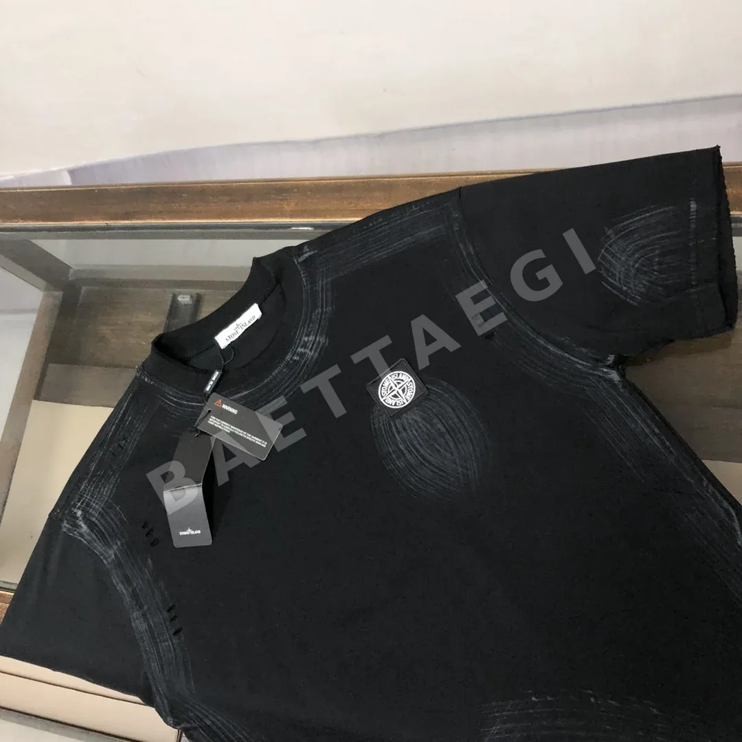 스톤아일랜드 워시드 크루넥 남성 반팔 티셔츠 상세 이미지 3