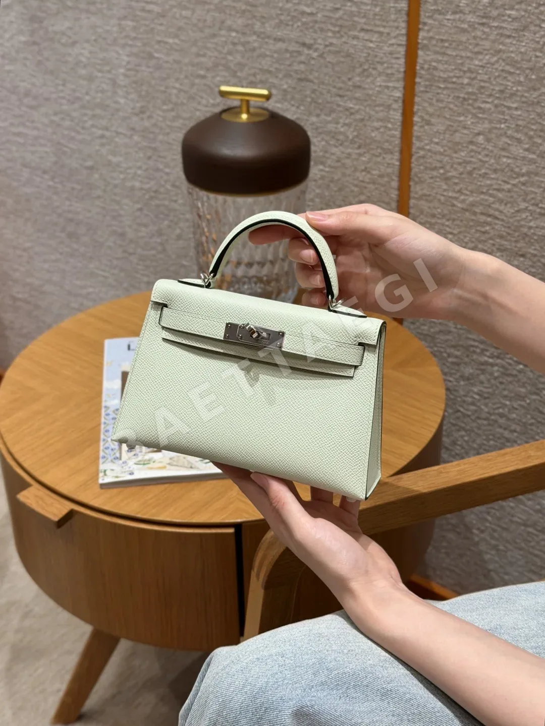 에르메스 켈리 미니 2 버블그린 앱송 가방 192833