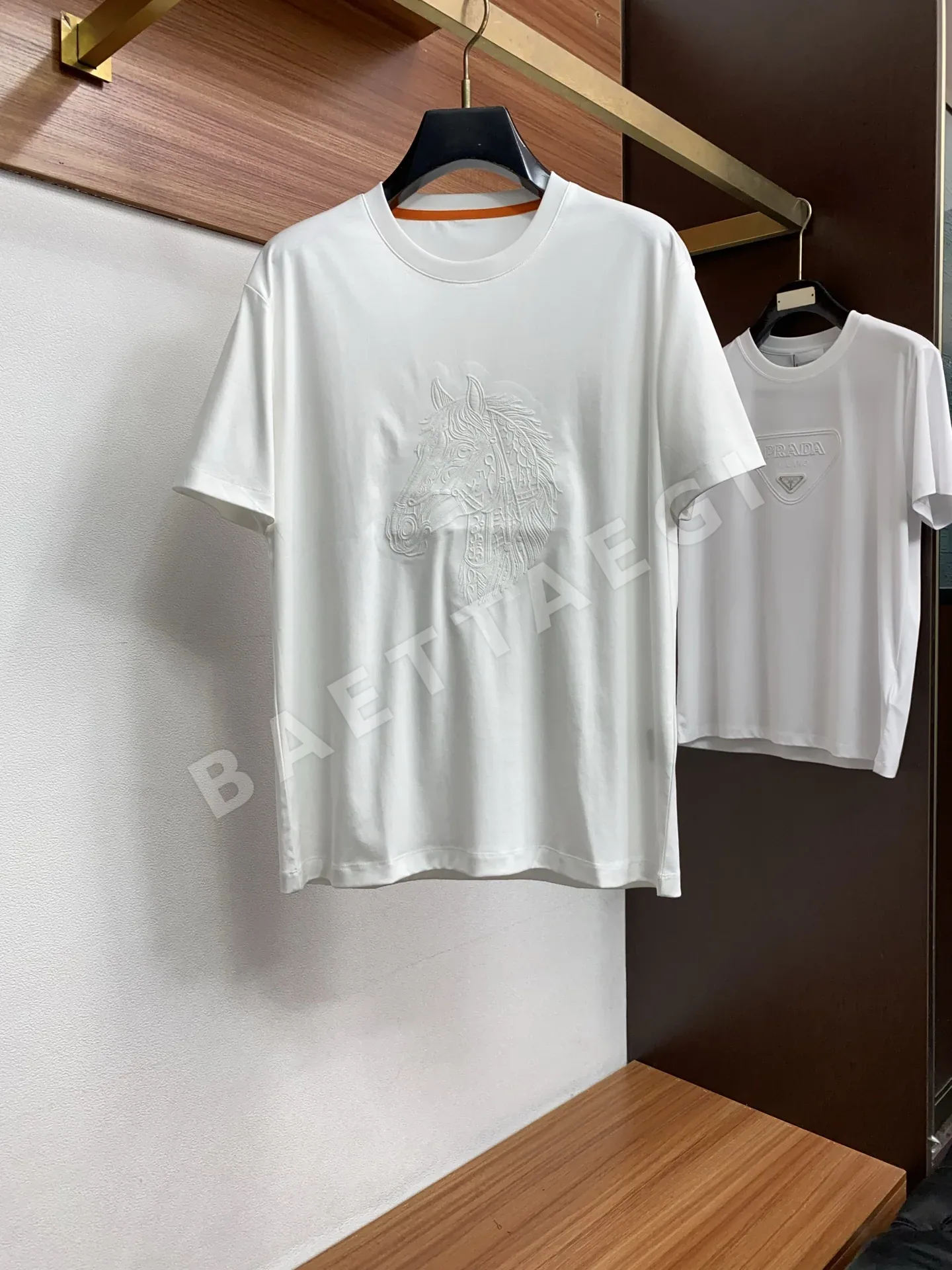 에르메스 100수 머서라이즈드 코튼 반팔 티셔츠 49513