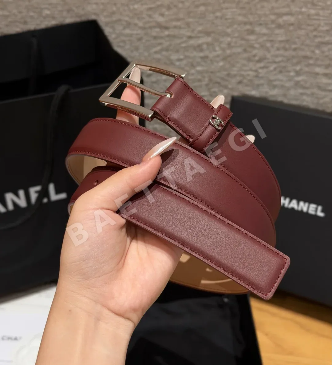 샤넬 레자 스퀘어 버클 벨트 상세 이미지 2