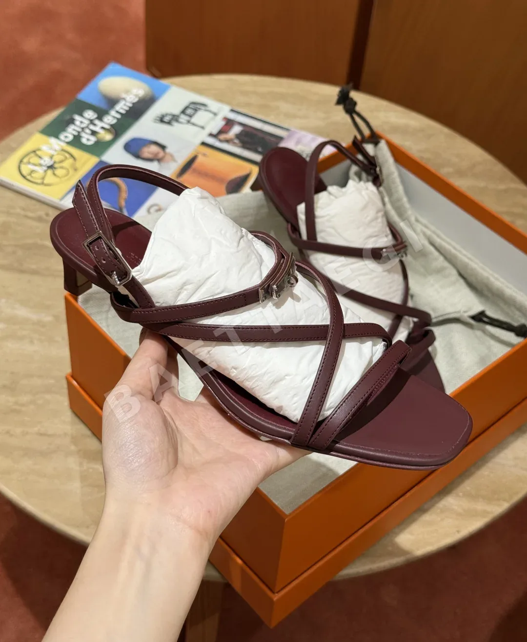 에르메스 샌들 Red calfskin 상세 이미지 1