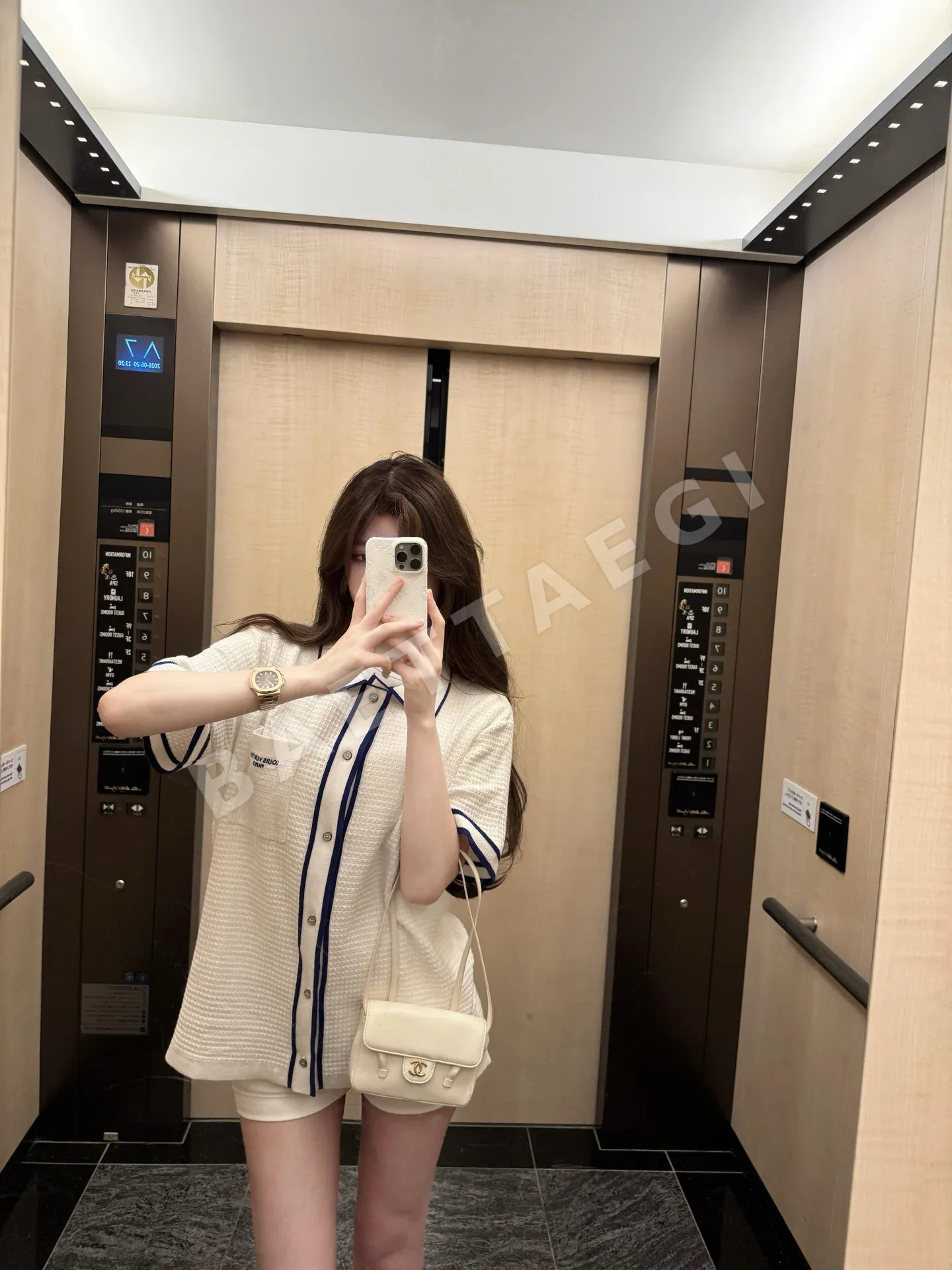 루이비통 와플 자수 로고 남성 반팔 셔츠 상세 이미지 18