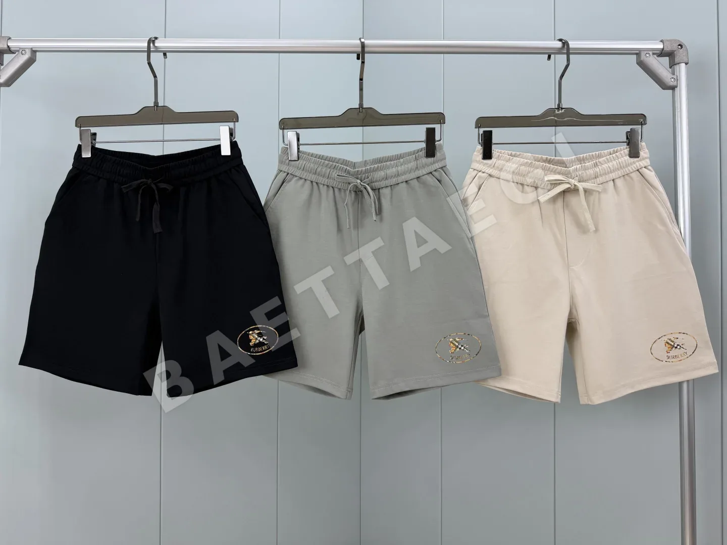 버버리 체크 나이트 스탬프 프린트 남성 코튼 반바지 상세 이미지 7
