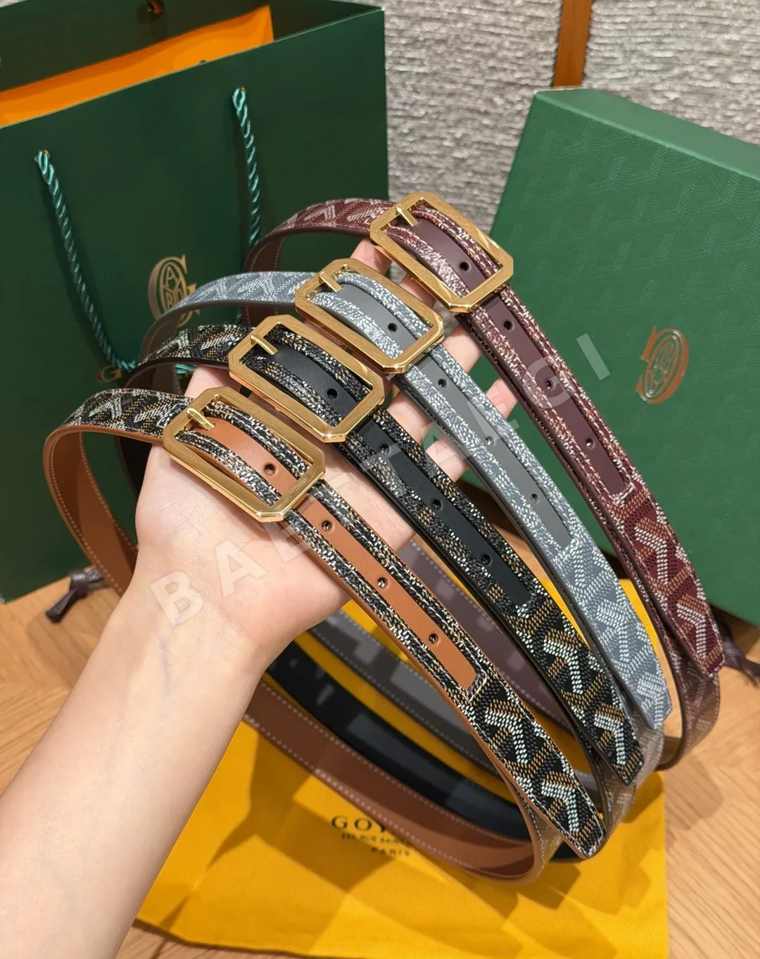 고야드 모노그램 가죽 벨트 2 cm 178980