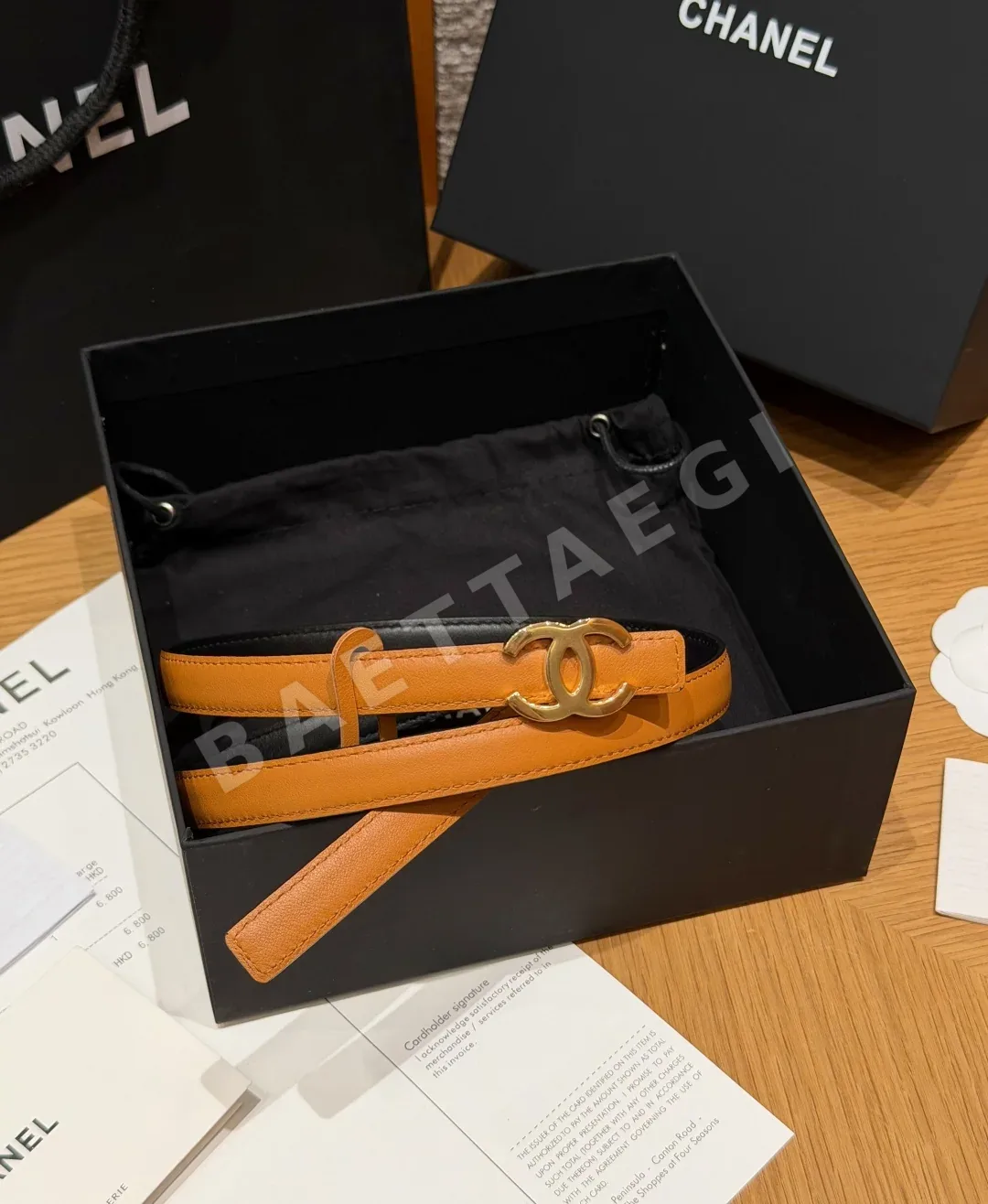샤넬 더블 C 로고 리버시블 카프스킨 벨트 상세 이미지 5