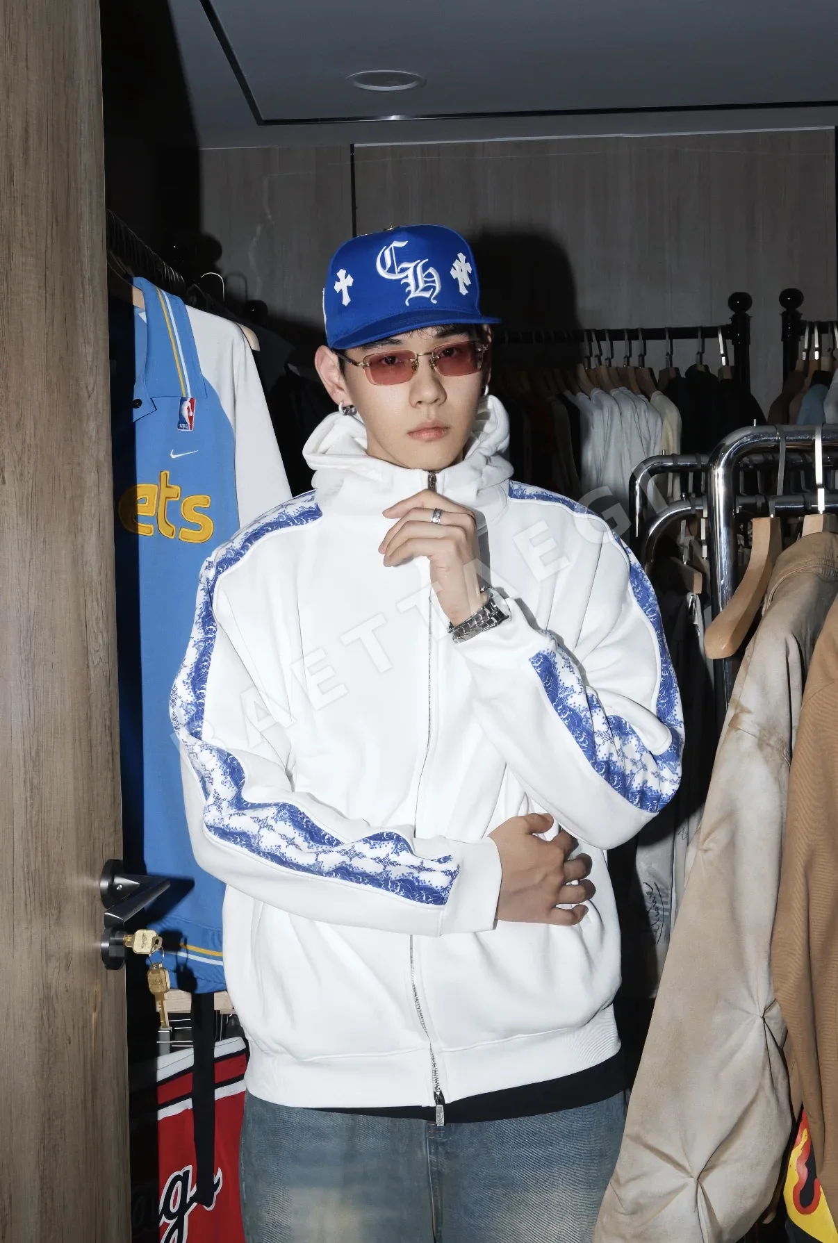 크롬하츠 파란 십자 문양 야구모자 상세 이미지 11