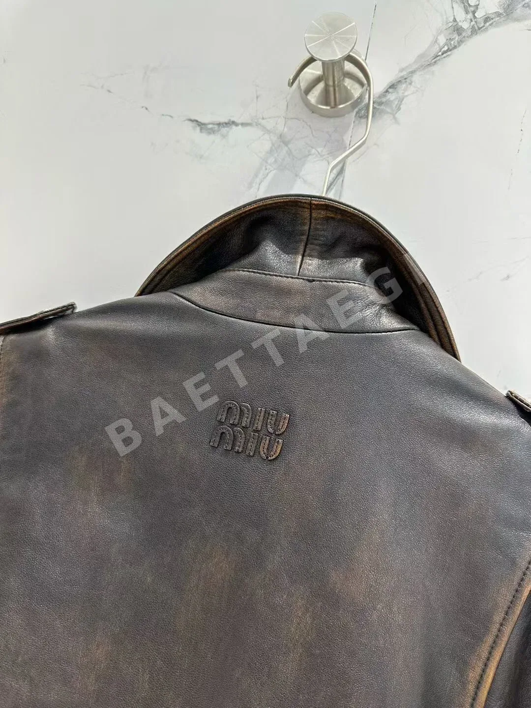 미우미우 가죽 루즈핏 남성 자켓 상세 이미지 9