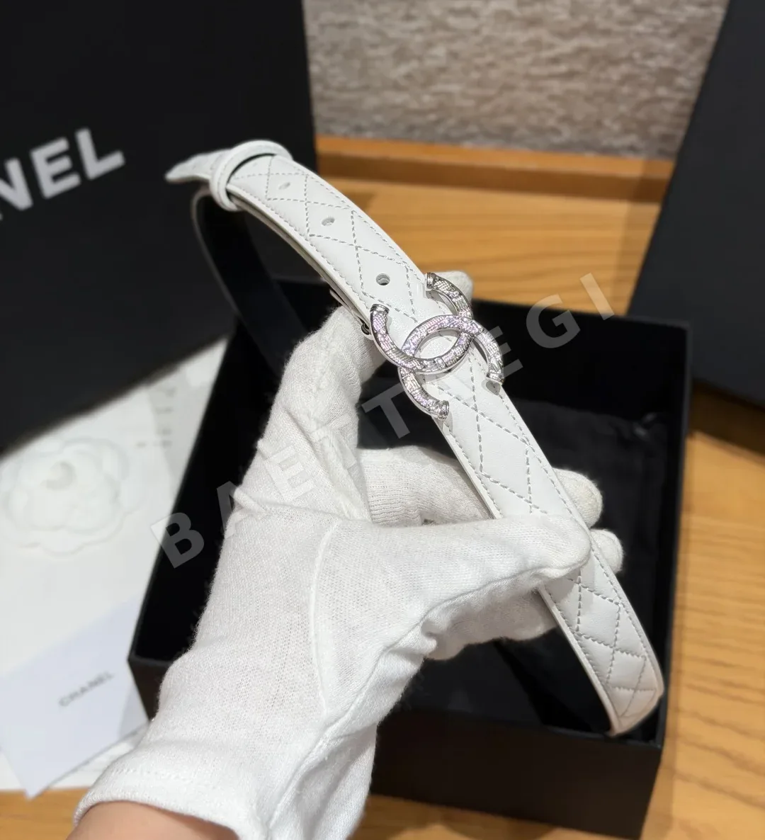 샤넬 퀼팅 램스킨 20mm 벨트 상세 이미지 9