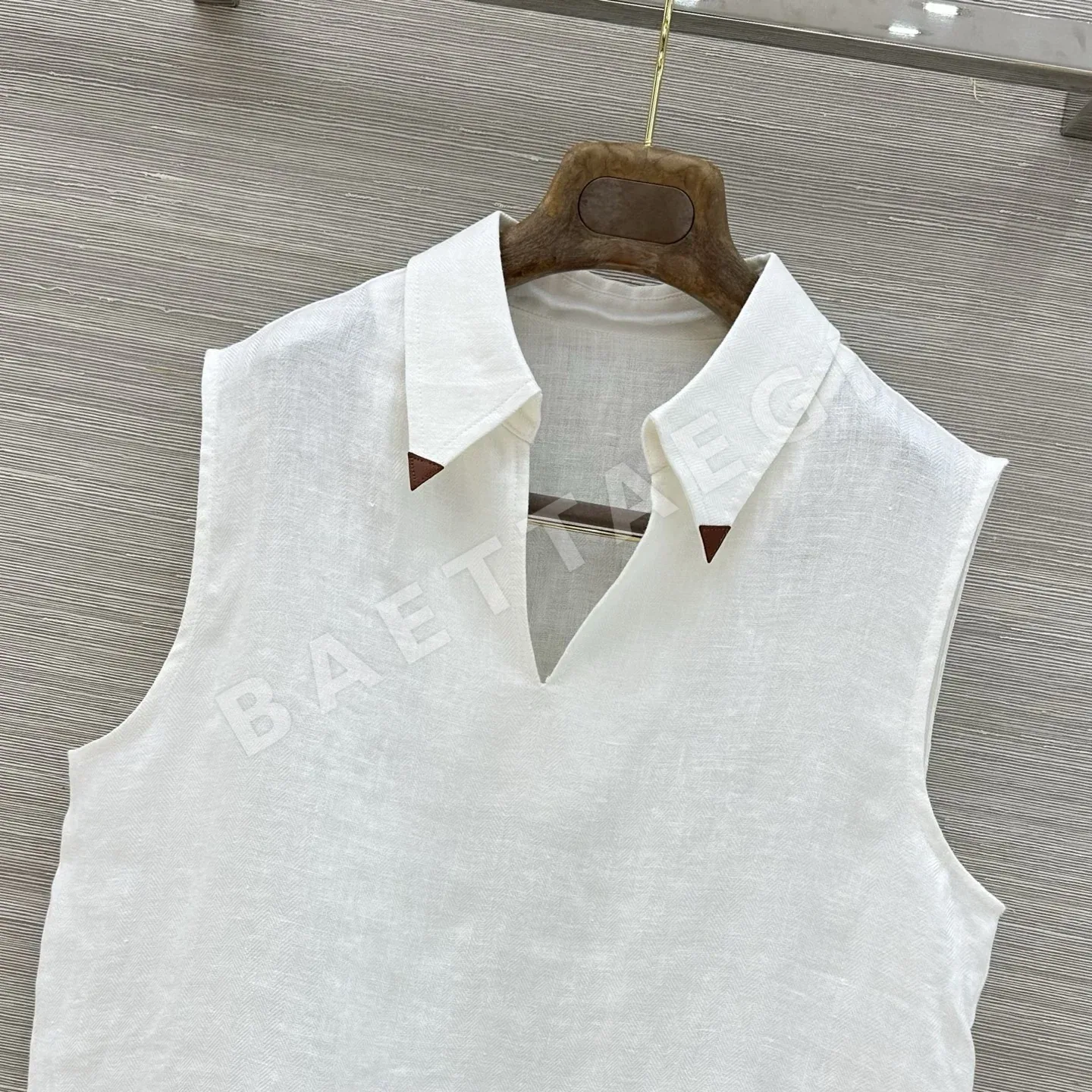 로로피아나 여성 린넨 반팔 티셔츠 세트 상세 이미지 3