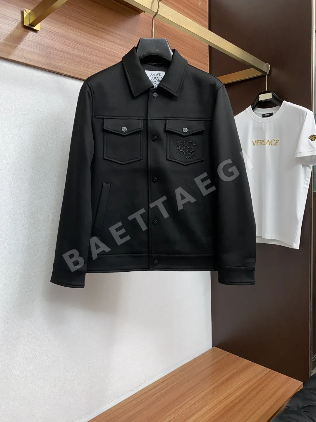 로에베 컬러 블록 라펠 자켓