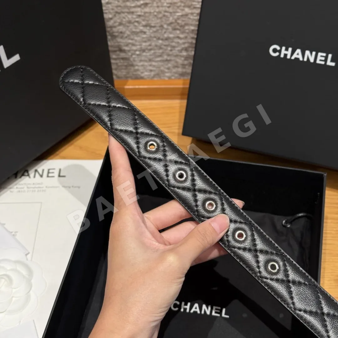 샤넬 램스킨 더블 C 메탈 로고 벨트 상세 이미지 7