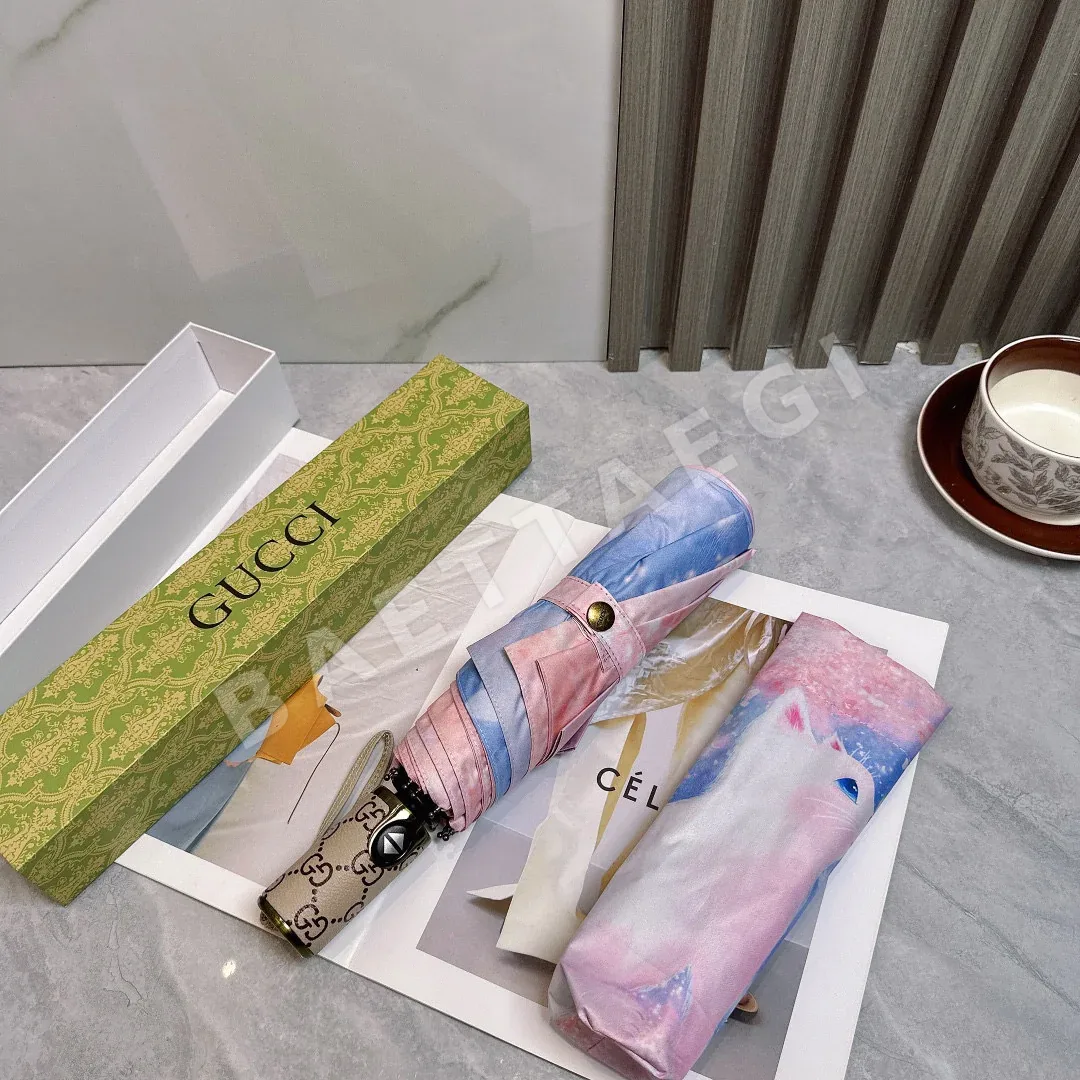 구찌 고양이 패턴 자외선차단 접이식 우산 상세 이미지 6