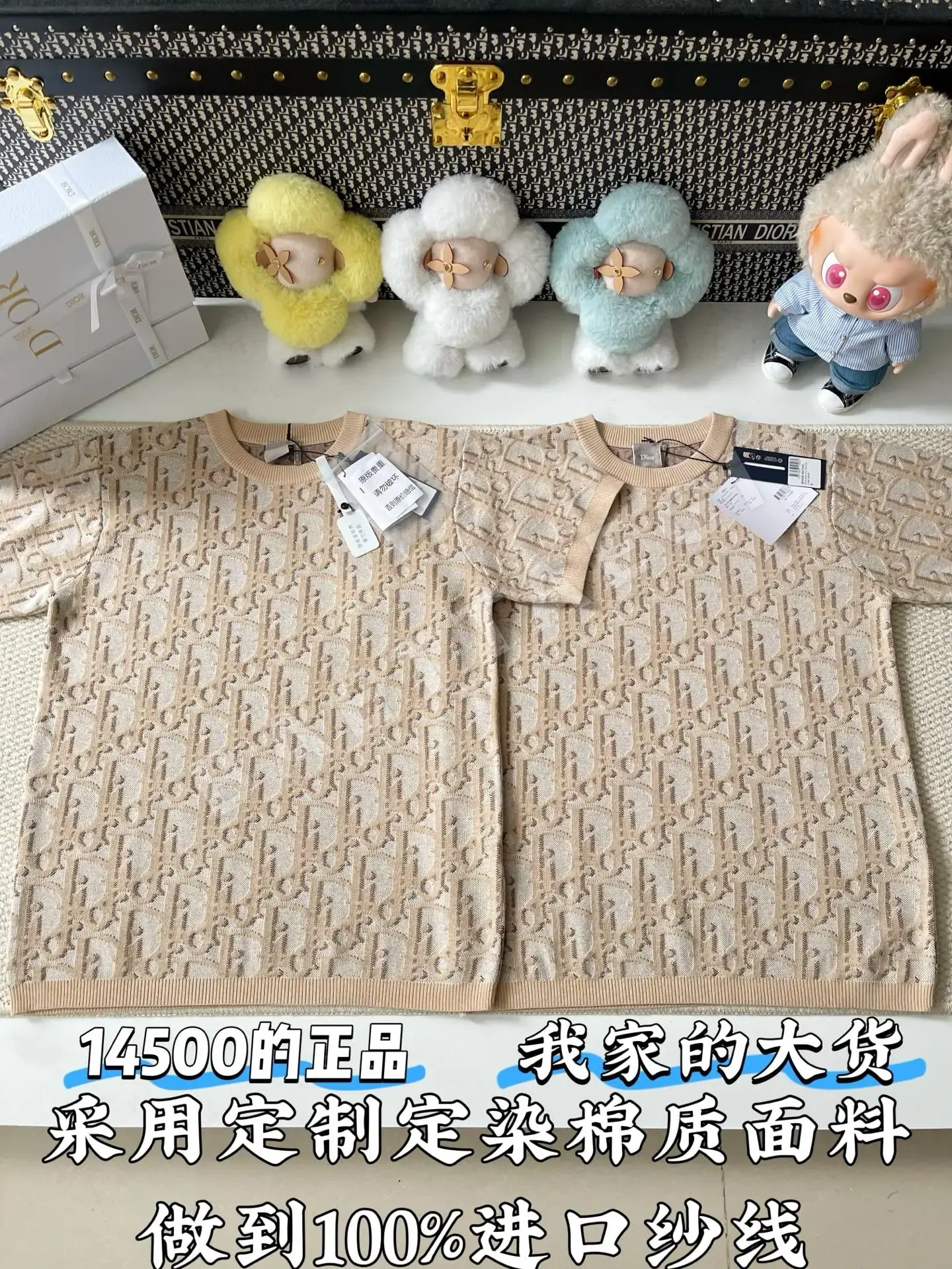 디올 오블리크 자카드 크루넥 반팔 티셔츠 113247