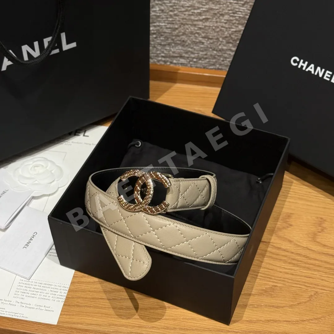 샤넬 램스킨 더블 C 메탈 벨트 58635